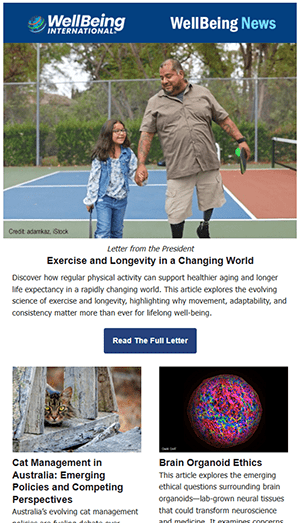 Screen capture of WellBeing News, Volume 8, Issue 4